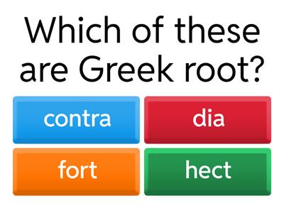 Roots, prefix and suffix