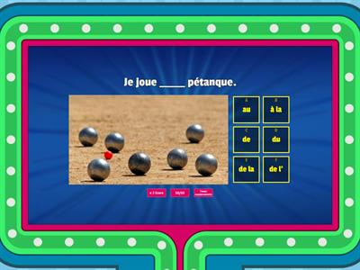 Quiz télévisé - Les verbes faire et jouer