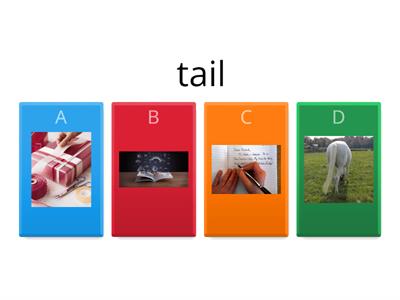 Homophone Match 2 - dear, deer, tail, tale, wrap, rap, one, won, flu, flew.