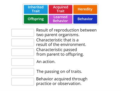 Traits and Learned Behaviors