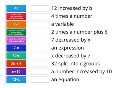 Algebra Match Up