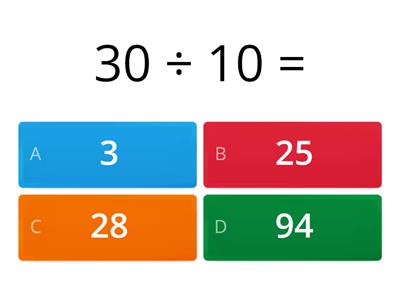 二年级数学 ：除法（2,5,10）复习 | quiz