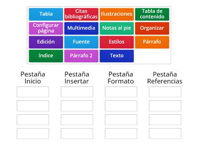 Word, organiza los grupos con su pestaña correspondiente