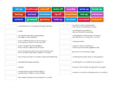 EF Advanced Plus - 1B - Phrasal nouns (Verb first)