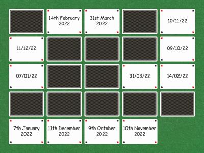 Match the Dates (British)