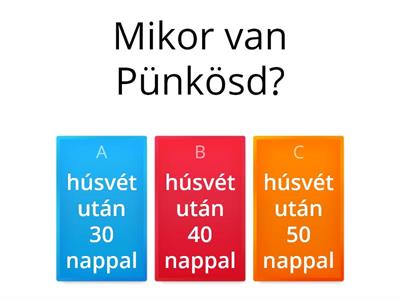 PÜNKÖSD kvíz