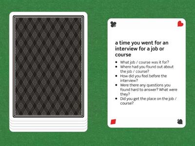 Narrative Tenses speaking topics