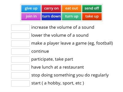 Phrasal verbs Definitions UNIT 3