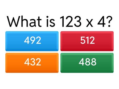 Multiplication Quiz: 3-Digit by 1-Digit