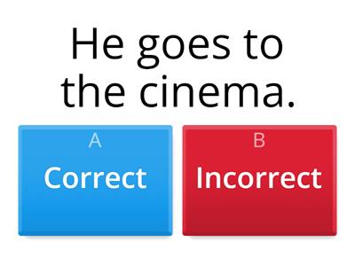 Game 1  Present tense - Correct / Incorrect