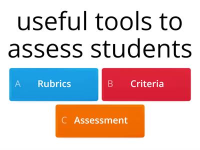  RUBRICS FOR ASSESSMENT