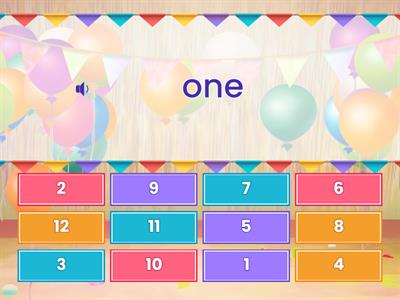 find the match: Numbers 1-12 - 342