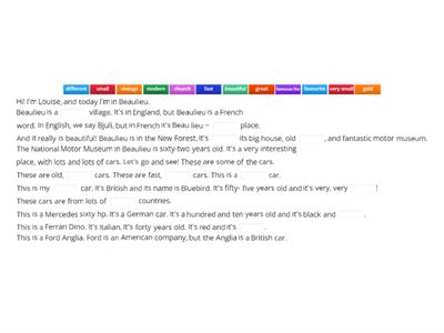 English File Beginner Beaulieu Motor museum 4B