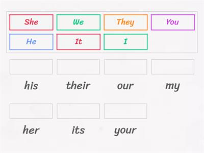 possessive adjectives