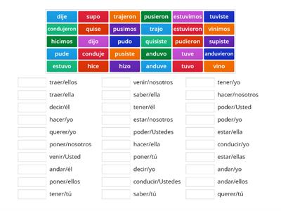 Funky stem preterite verbs