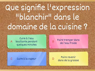 Quizz de cuisine module 1