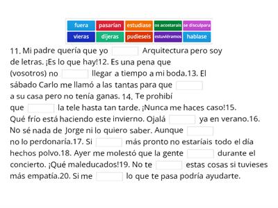 Pretérito imperfecto de subjuntivo 2