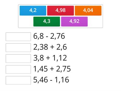 5 клас.  Додавання і віднімання десяткових дробів.