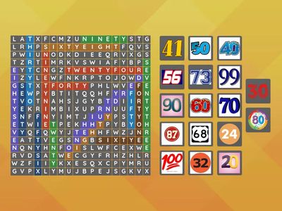 Numbers from 1 to 100