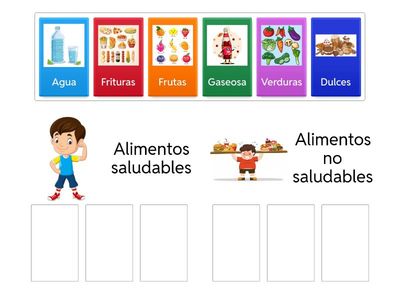 Alimentos saludables y no saludables