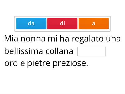 Preposizioni livello A2