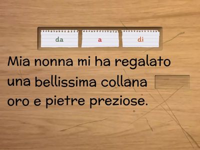 Preposizioni livello A2