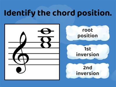 Inversions of chords 1: C major treble clef only