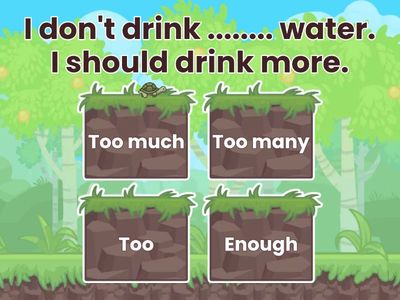 Too much, too many, too, enough