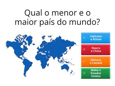 Quiz sobre conhecimentos gerais