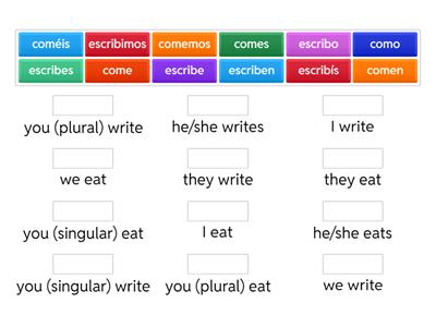  ER + IR Verbs match up