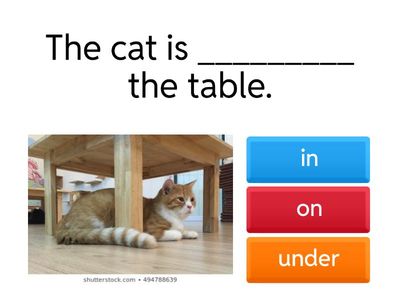 Dip in 2 in, on, under, behind 