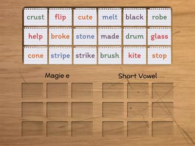 Magic e & Short Vowel Sort