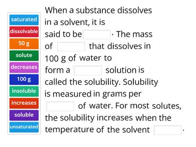 Solubility