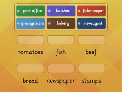 PE SQA Shopping - Match the shops and products