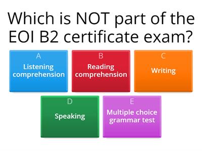 THE EOI B2 CERTIFICATE EXAM