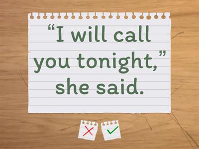 Direct Speech → Reported Speech