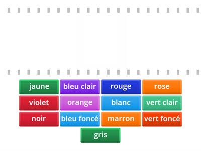 Les couleurs - Orthographe