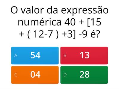 Expressões numéricas 