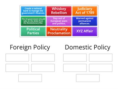 Washington and Adams-Foreign and Domestic Policy 