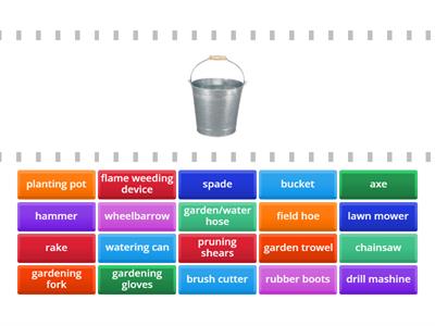 Garden tools with pictures.