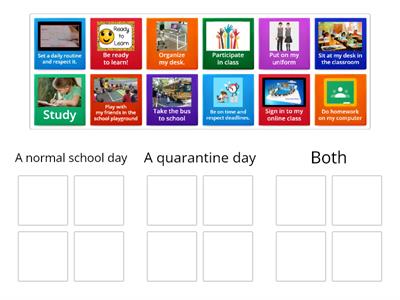 A normal day vs a quarantine day