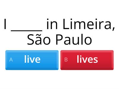 3rd person singular (work/live) - WRIT
