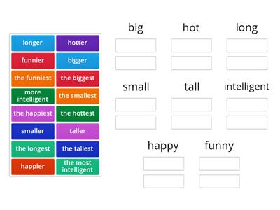 Comparative and superlative adjectives