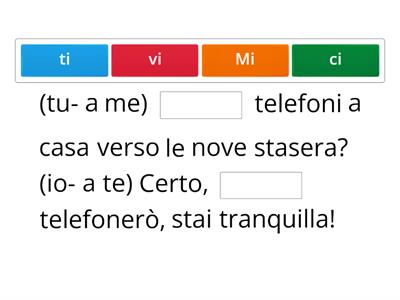 A2- Completa con i pronomi indiretti