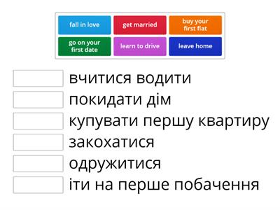 Focus 1 Unit 4 Collocations - life events