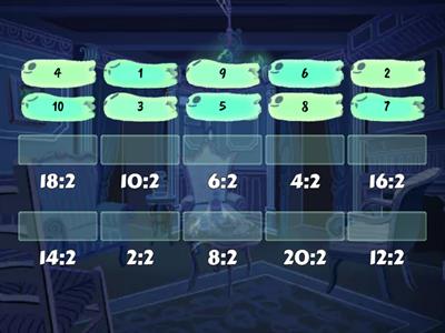 Таблица деления на "2"