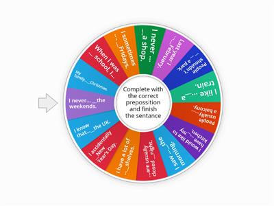 Prepositions: at, in, on