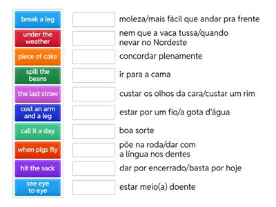 English idioms - significados 1