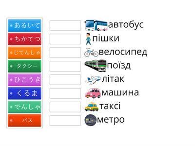 Японська, слова транспорту