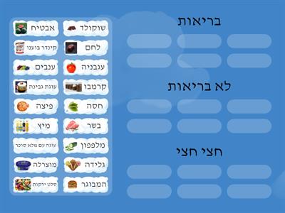 מאכלים בריאים ומאכלים לא בריאים בכלל